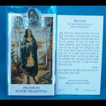 Enclosed Kateri Prayer Card with a Medal - Traditional