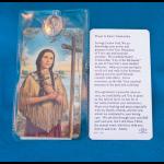 Enclosed Kateri Prayer Card with a Medal - Steele