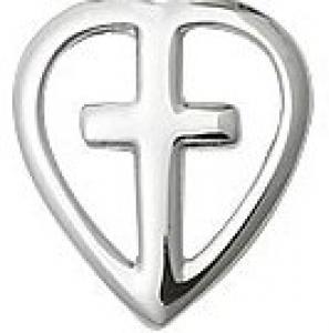 Heart Cross lapel pin